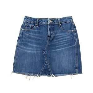 Old Navy Cutoff Denim Jean Skirt Short Cowgirl Western A-Line Mini Skirt Size 6
